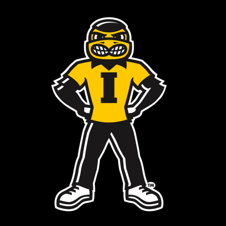 Herky the Hawkeye icon on black background