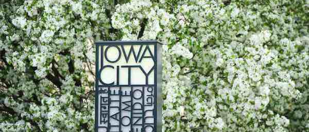 Iowa City Sign in Spring.