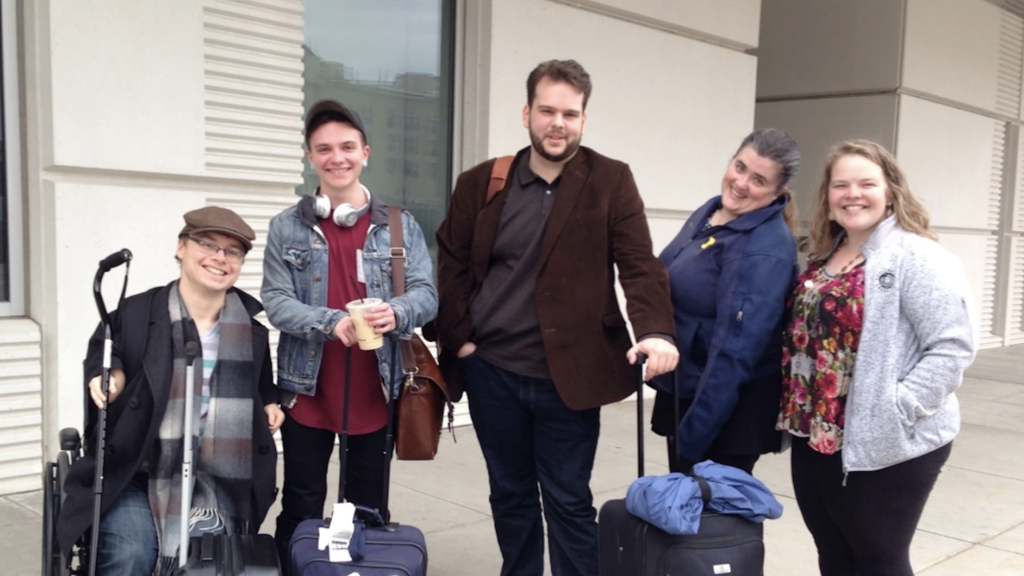 Image of Musicology Students and Faculty preparing to drive to Society for American Music Conference